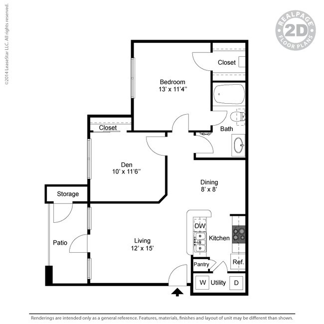1 Bedroom - A4 1926 floor plan